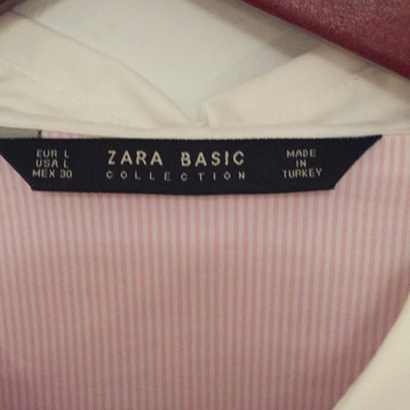 Zara Mid sleeve Pink/White Blouse - Picture 2 of 6